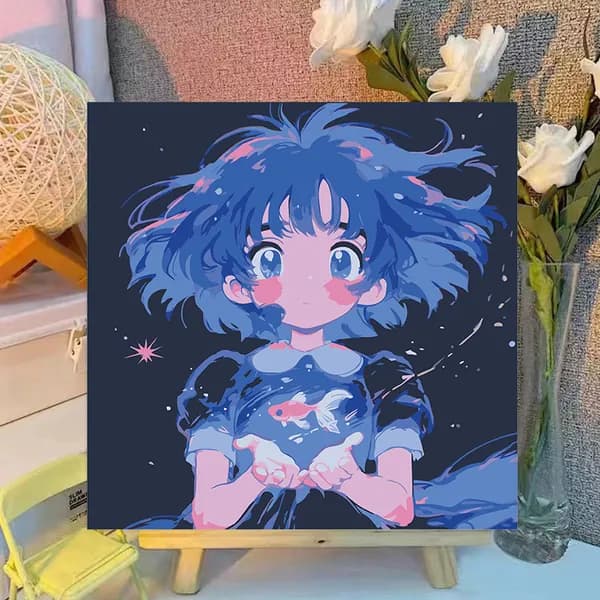 Картина по номерам, 20x20 CM, Кошки и собаки,Мультфильмы, подарки для детей, декомпрессия