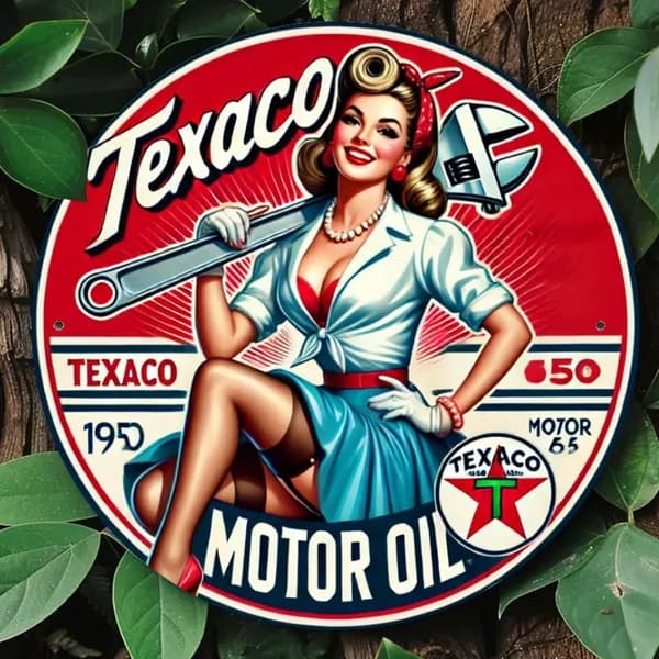 1 шт. Ретро знак в виде круглой банки с моторным маслом Texaco, декоративная стальная подставка для стен