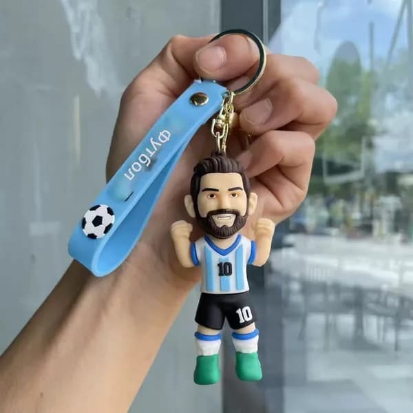 Брелок для ключей с футбольным мячом и ремешком FIFA WORLD CUP, силиконовый, зеленый ремешок, Месси Поддержка