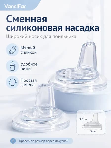 Сменная силиконовая насадка для поильника-непроливайки, соска для детской бутылочки, прозрачная