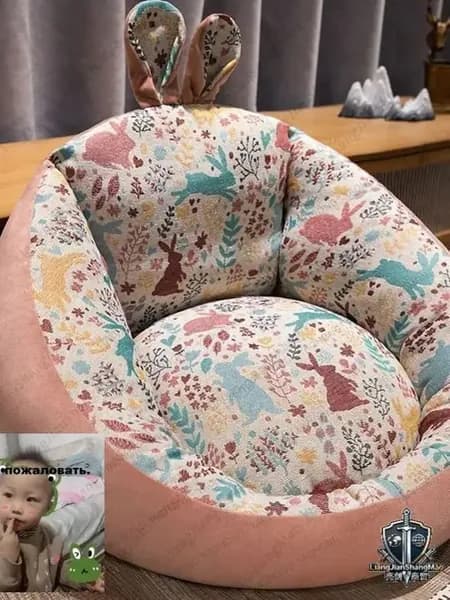 Прямой диван 55х50х50 см,лиловый
