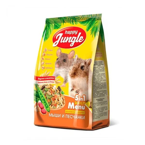 Сухой корм для грызунов Хэппи Джангл (Happy Jungle) J116 - для мышей и песчанок 400г