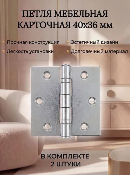 Петля карточная 40 х 36, 2 шт