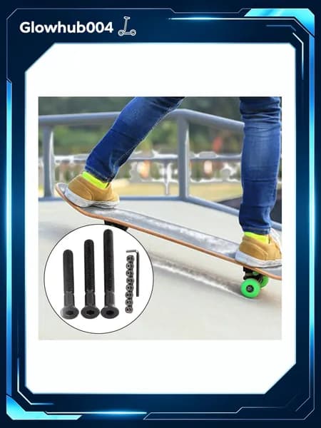 болты skateboard 29/38/45mm, сталь, чёрные, 8 болтов + гайки