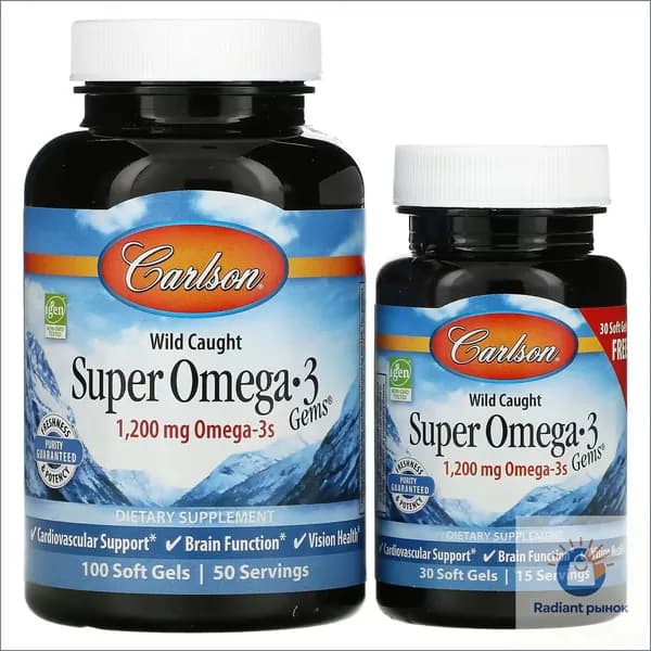 Carlson, Super omega-3, Супер омега-3, 600мг, 130 капсул