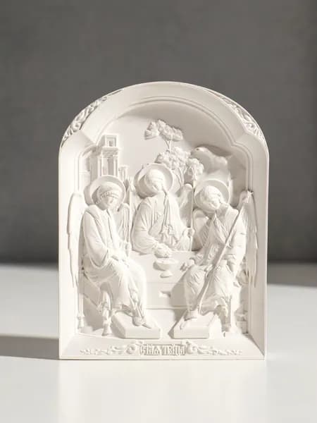 Икона Святая троица , с подвесом, 12 9 2 см, гипс