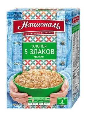 Хлопья 5 злаков Националь 400гр