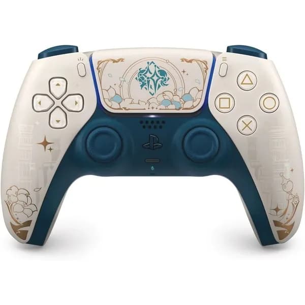 Беспроводной геймпад Sony DualSense "Genshin Impact" Limited Edition (PS5), (белый, синий, золотой)