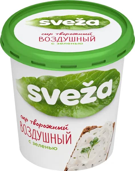 Сыр творожный воздушный с зеленью 60% 150 г, SVEZA