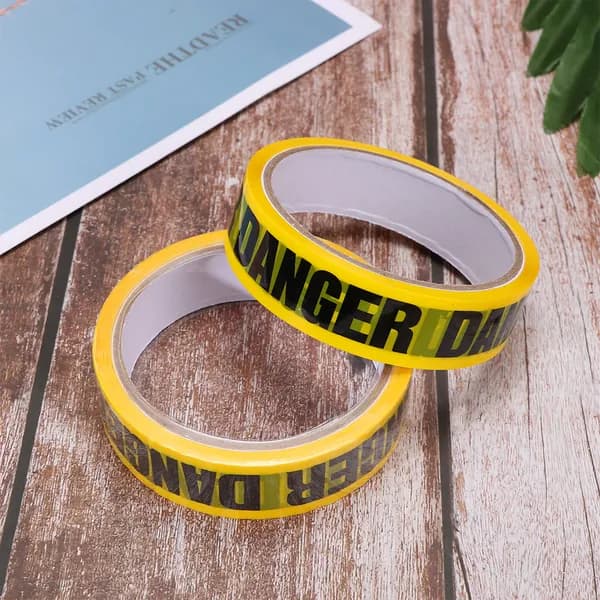 Самоклеящаяся предупреждающая лента danger для упаковочных работ, 2 рулона