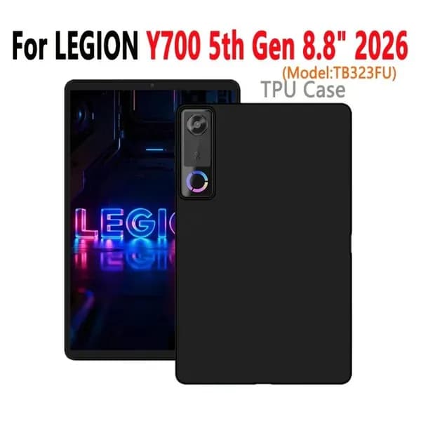 Чехол для Lenovo LEGION Y700 5-го поколения, 8,8 дюйма, 2026 ТB323FU, защитный чехол черный силикон мягкий корпус TPU Корпуса для планшетов