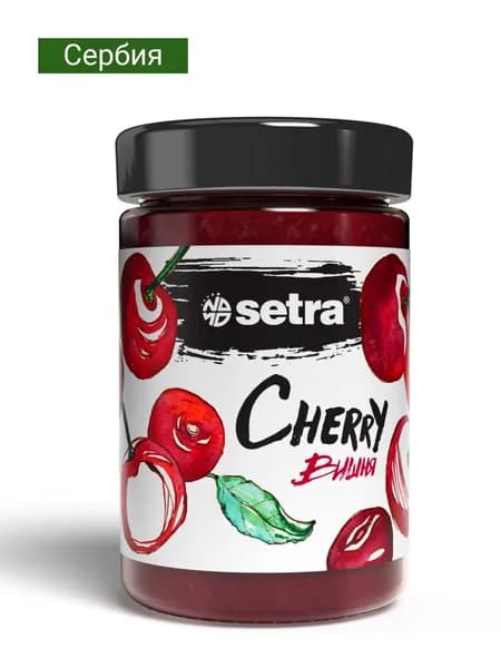Джем Setra вишневый, 335 г, без консервантов, сладкий подарок