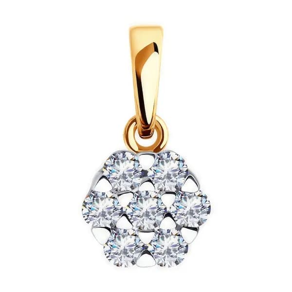 Золотая подвеска DIAMANT-ONLINE с фианитом 585 пробы