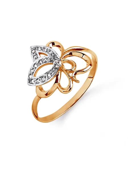 Кольцо серебряное женское 925 пробы с фианитами, KARATOV