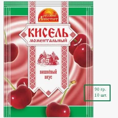 Кисель моментальный "Вишневый вкус" 90гр.*10шт. Русский аппетит