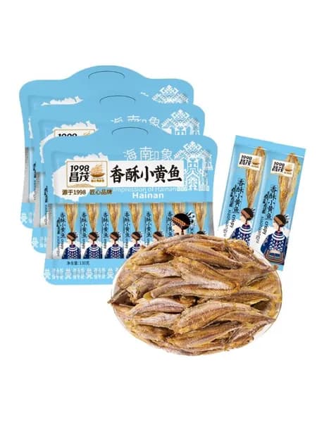 Changmao Crispy Small Yellow Croaker 260г (130г * 2) Независимая маленькая упаковка особого типа Хайнань Санья