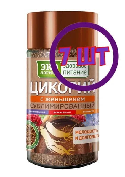 Напитки Экологика Цикорий с Женьшенем раст. субл. Стекло, 85 гр. (комплект 7 шт.) 5008300