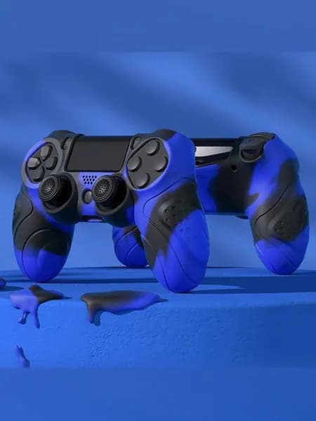 Силиконовый чехол для геймпада PS4 с накладками на стики, антискользящий