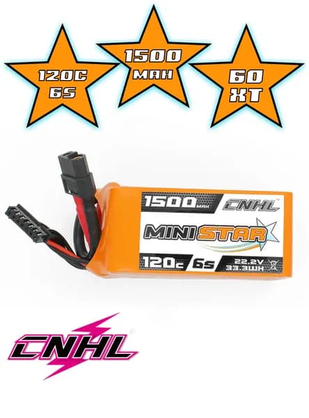 Аккумулятор CNHL Ministar LiPo 6S 1500mAh 120C XT-60 для FPV квадрокоптера