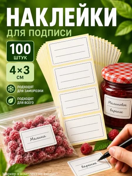 Этикетка для тетради, для упаковки 3 x 4 см, 100 шт.