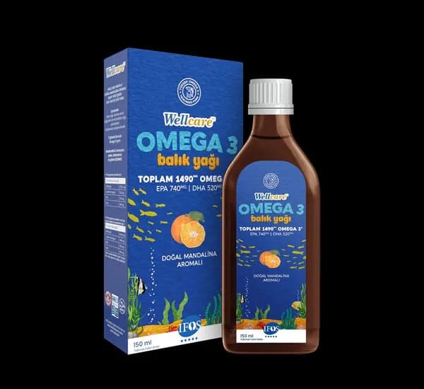 Wellcare Омега-3 Натуральное рыбье масло со вкусом мандарина 150 мл
