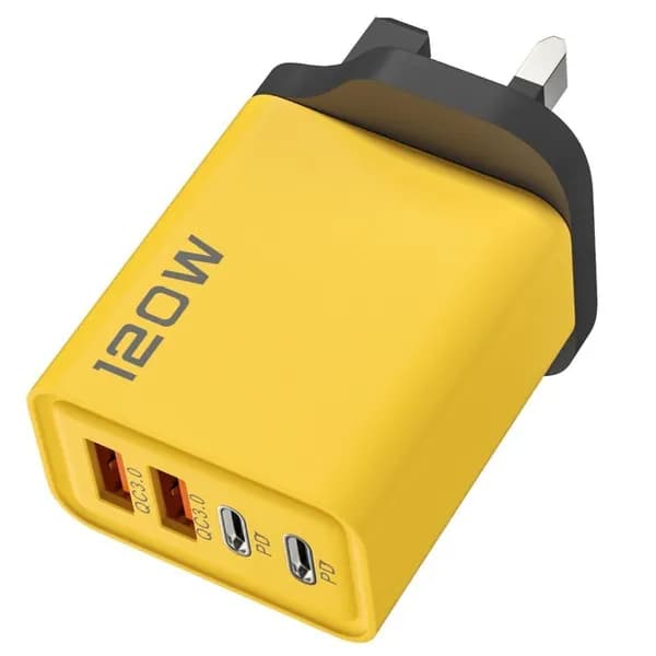 Зарядное устройство 120 Вт 4 порта (2 USB-A + 2 Type-C PD) быстрая зарядка универсальное для телефонов и ноутбуков
