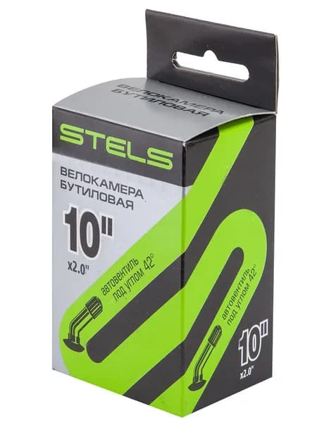 Велокамера STELS/CHAO YANG 10"x2.0 гнутый автовентиль 42 град., в инд. упаковке