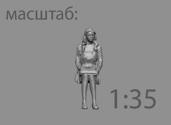 "Наташа" Фигурка в масштабе 1:35 для диорам и макетов.