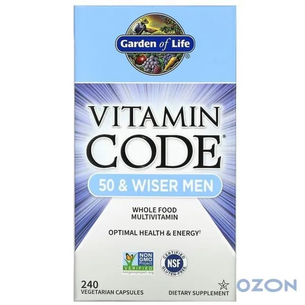 Garden of Life, Vitamin Code, мультивитамины для мужчин от 50 лет, 240 капсул
