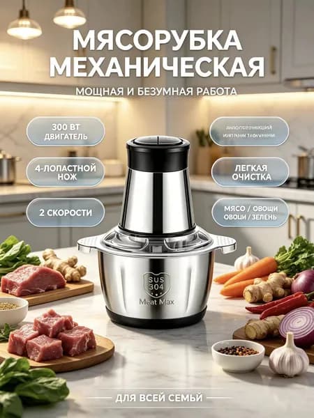 250 Вт мощности мясорубка электрическая две скорости работы 4-лопастной нож