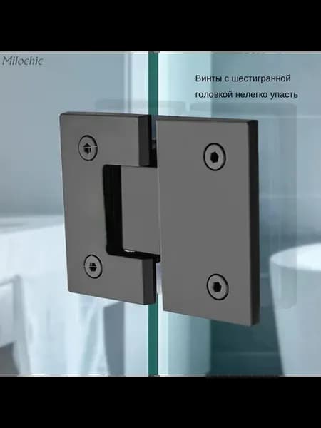 Стеклянный зажим 180° из нержавеющей стали для душа