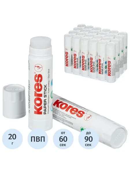 Клей-карандаш 20 г Kores Paper Stick, 17203