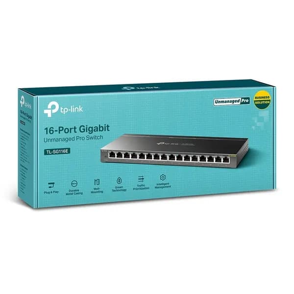 TP-Link TL-SG116E 16-портовый гигабитный неуправляемый коммутатор Pro