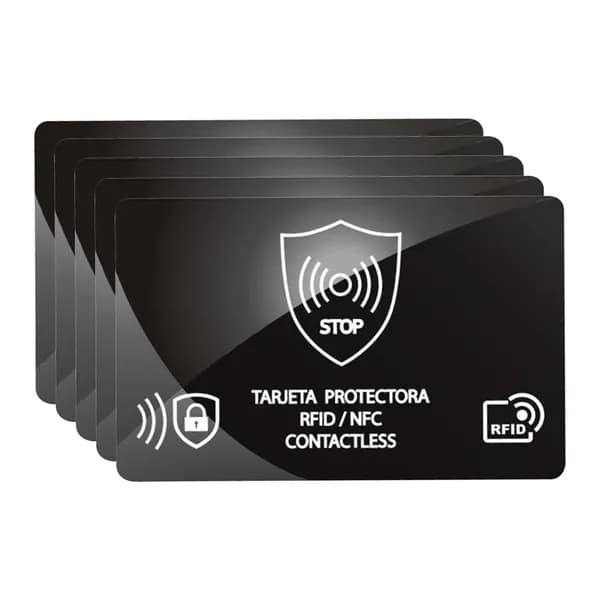 Блокиратор RFID для банковских и удостоверяющих карт, 5 шт., чёрный, ПВХ