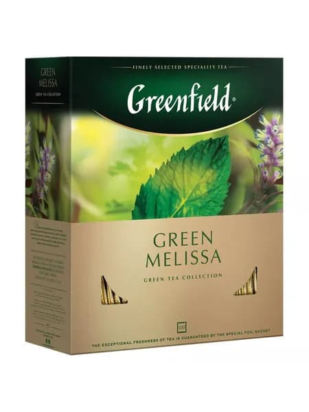 Чай в пакетиках зеленый Greenfield Green Melissa, 100пак
