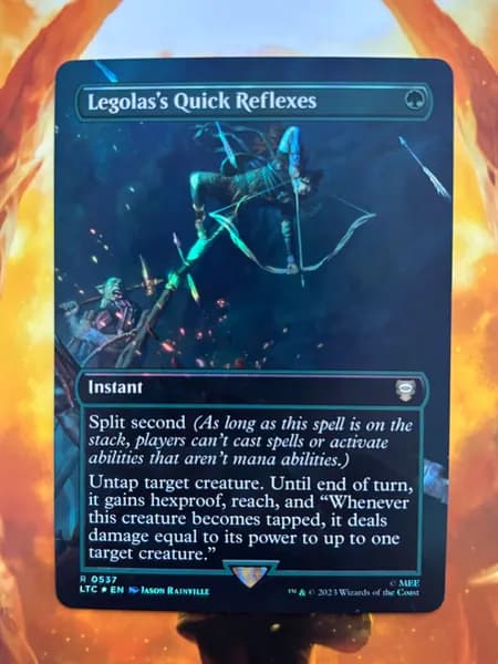 Портативные карты MTG Настройка и прокси высококачественной фольги Быстрые рефлексы Леголаса537