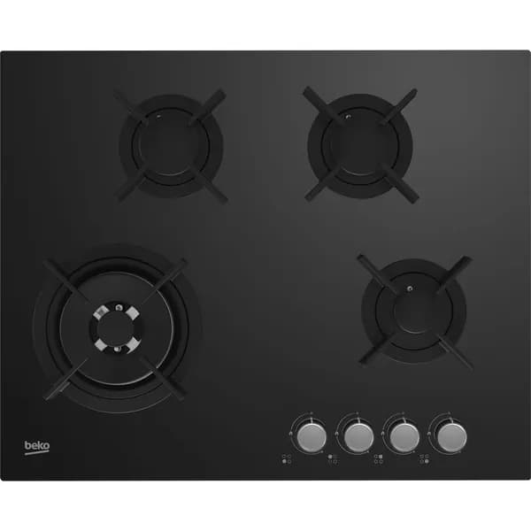 Варочная панель газовая BEKO HING 642202 SB, мощность 7400 Вт, электроподжиг, черная