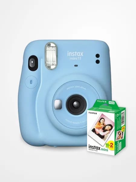 Фотоаппарат моментальной печати Fujifilm Instax Mini 11 blue + Фотопленка Fujifilm Instax Mini 20 шт