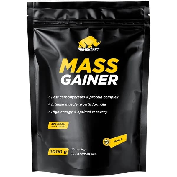 Гейнер для набора массы Prime Kraft Mass Gainer - 1000 г, ваниль