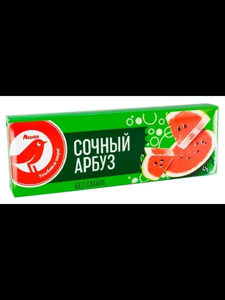 Жевательная резинка АШАН Красная птица без сахара Сочный