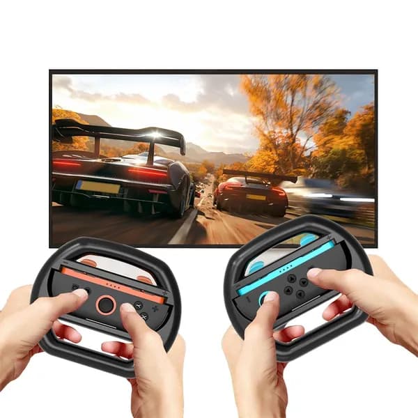 Руль для гонок для Joy-Con Nintendo Switch 2, чёрный, из ABS-пластика