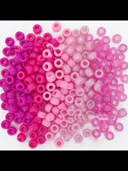 Акриловые бусины розовые Pink Mix 6x9 мм, 100 шт