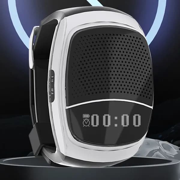 Bluetooth-динамик B90 на браслете с экраном, серебристый, для велопрогулок и спорта