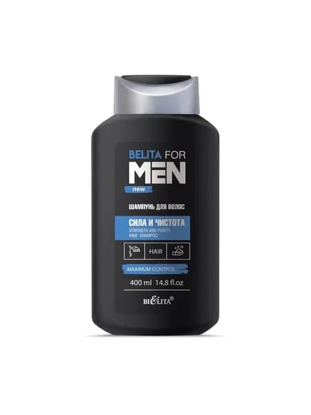 БЕЛИТА Шампунь для роста волос "Сила и чистота" Belita for Men, 400 мл