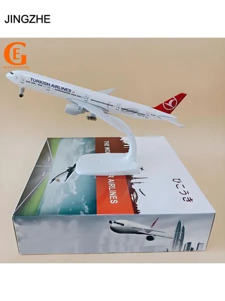 Металлическая Модель Самолета Авиалинии Турецкие Боинг 777, 20CM С Колесами
