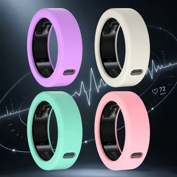 Силиконовый чехол для Oura Ring 5, размер M (10 13), 4 шт., звёзды: розовый, светло-фиолетовый, мятный