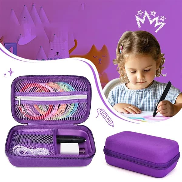 Жёсткий ЭВА-чехол для 3D-ручек SCRIB3D P1 и MYNT3D Super, фиолетовый, 200 125 80 мм