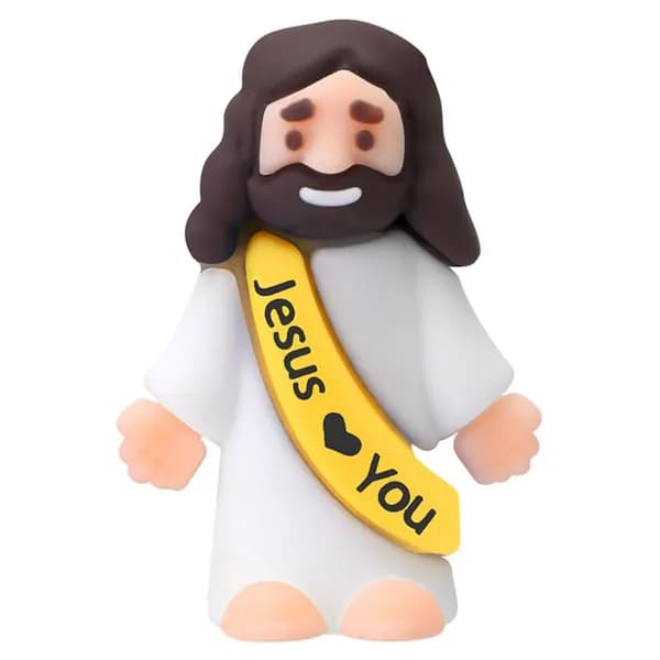 Игрушка Иисус Христос, декоративная фигурка с надписью, желтая, 1 шт