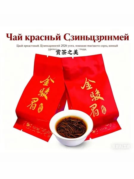 Чай красный Цзиньцзюньмэй высшего сорта, новый урожай 2026 года, насыщенный медовый аромат, порционный в индивидуальных пакетиках