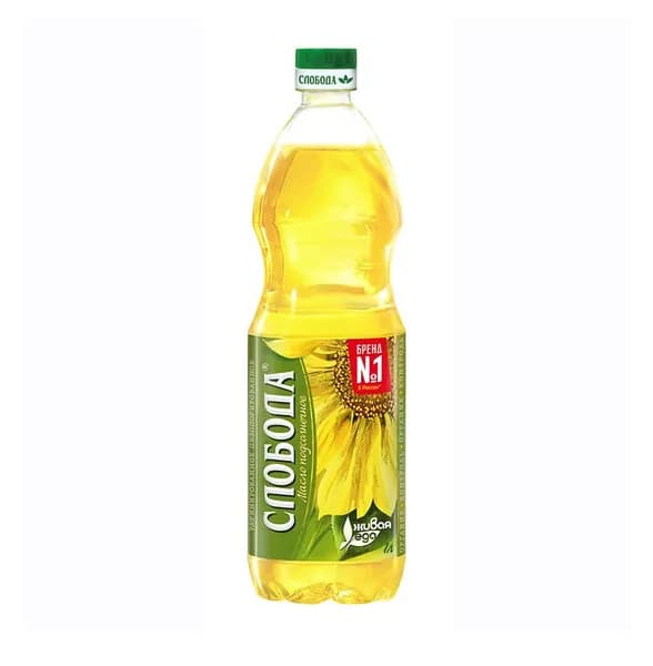 Масло подсолнечное рафинированное, Слобода , 1 л, Россия